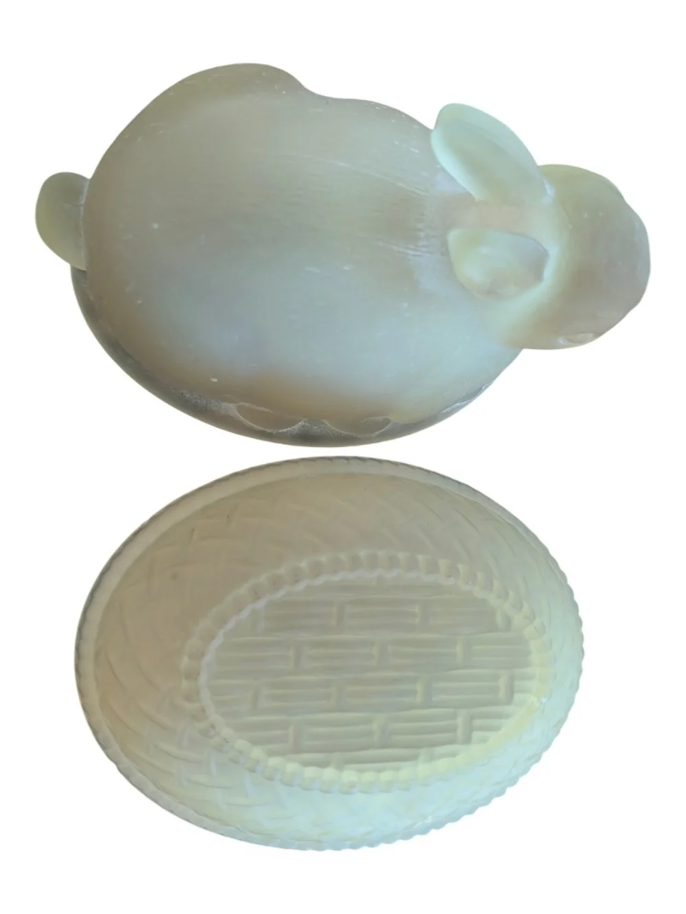 Vintage Frosted Yellow Glass 